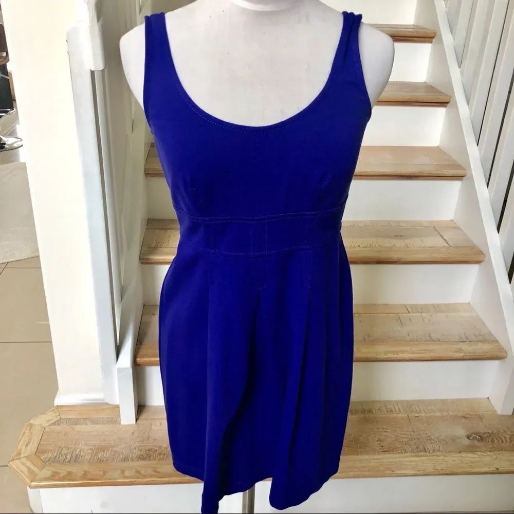 Loft blue/purple sleeveless skater mini dress 00P